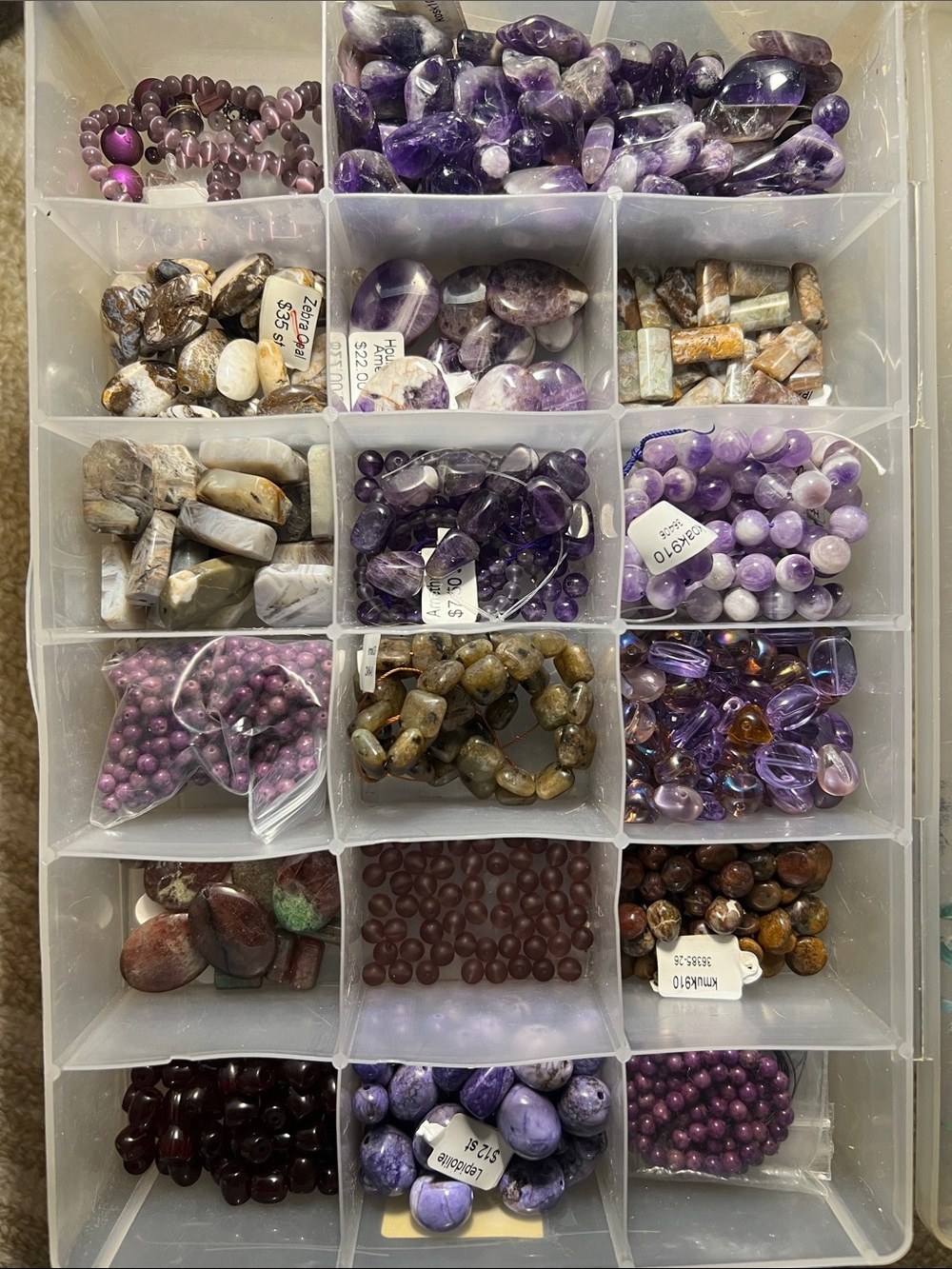 Assorted Semi-Precious Stone Beading supplies- Mixed Colors/ assorted beads LOT - Picture 3 of 15